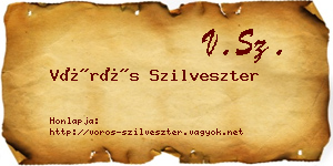 Vörös Szilveszter névjegykártya