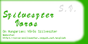 szilveszter voros business card